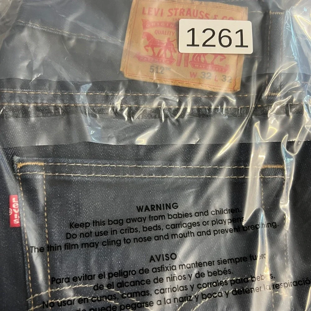 Levis 512 Slim Taper Jean Mens W32 L32 Dark Indigo Blue Stretch Denim 28833-0025